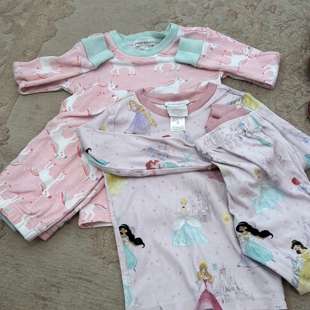 Set of two pairs of Pottery Barn Kid pajamas size 4